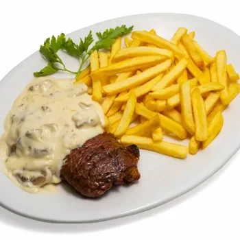 Lomo 200g Salsa Champiñón y Fritas